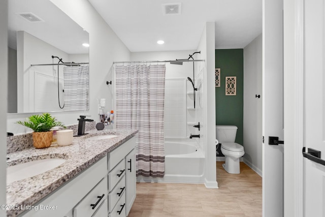 3001 Opal Dr, Shelbyville, KY 40065 - full bathroom with shower / tub combo with curtain, double vanity, and recessed lighting
