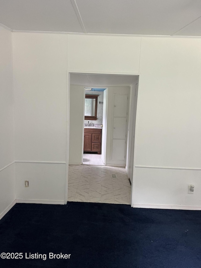 140 Bluegrass Dr, Taylorsville, KY 40071 - spare room with marble look tiles and a sink