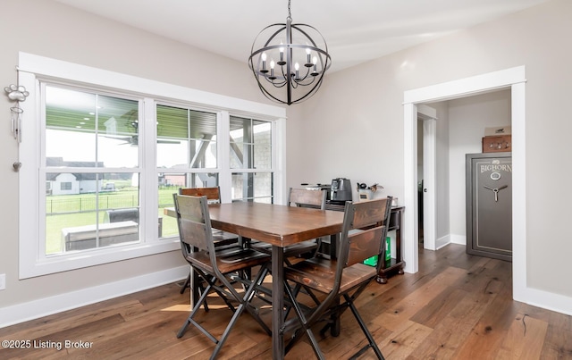 121 Liam Ct, Shepherdsville, KY 40165 - dining room featuring a chandelier, wood finished floors, and healthy amount of natural light