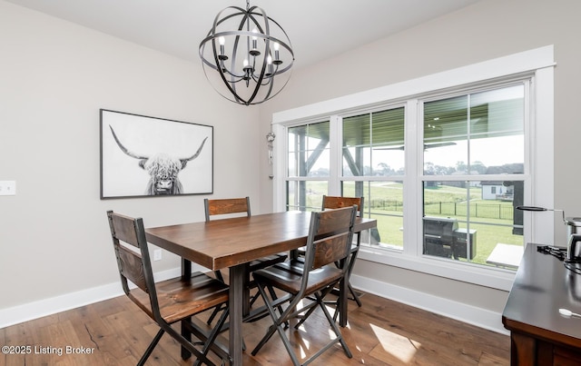 121 Liam Ct, Shepherdsville, KY 40165 - dining space featuring a chandelier and wood finished floors