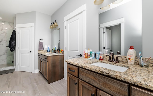 121 Liam Ct, Shepherdsville, KY 40165 - bathroom with a marble finish shower and two vanities
