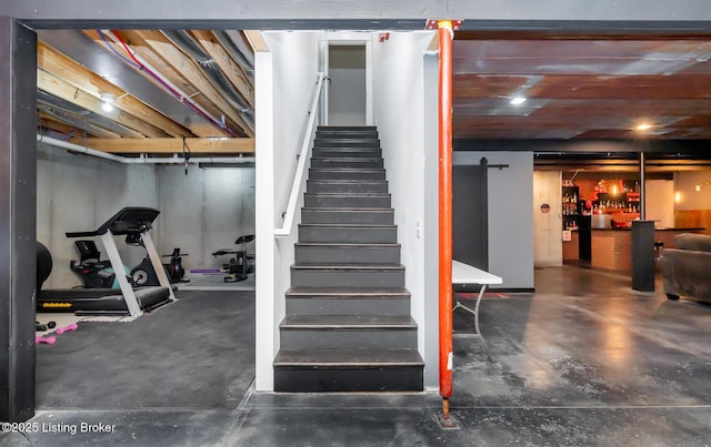 121 Liam Ct, Shepherdsville, KY 40165 - stairs with concrete floors