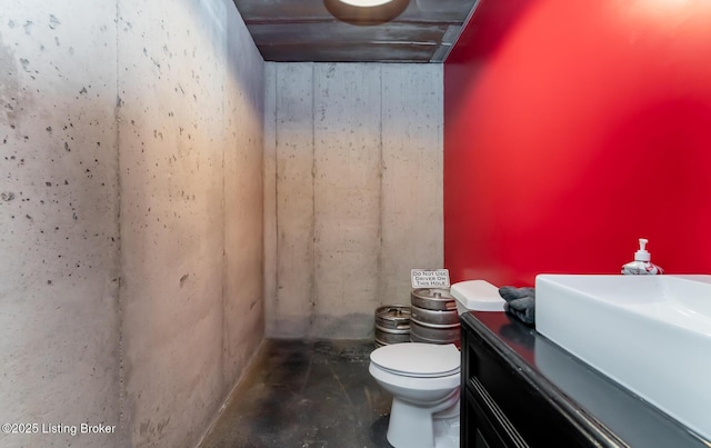 121 Liam Ct, Shepherdsville, KY 40165 - half bathroom with vanity and unfinished concrete floors