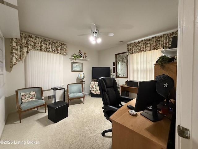 7206 Arrowwood Rd, Louisville, KY 40222 - office with carpet flooring and a ceiling fan