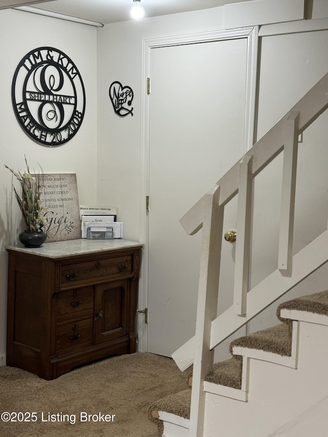 7206 Arrowwood Rd, Louisville, KY 40222 - stairs featuring carpet