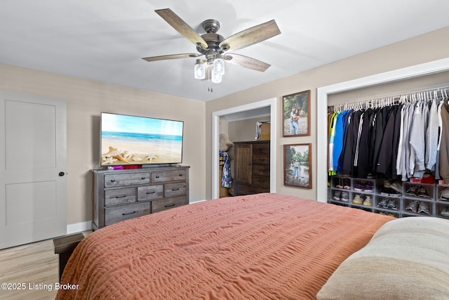 508 Auburn Oaks Dr, Louisville, KY 40214 - bedroom with wood finished floors, a closet, and ceiling fan