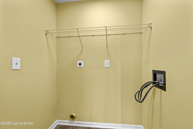 1601 Wilson Ave, Louisville, KY 40210 - washroom featuring hookup for a washing machine, hookup for an electric dryer, and wood finished floors