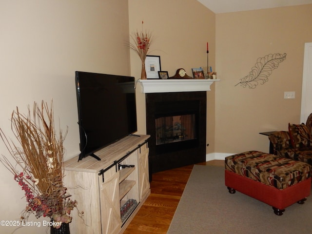 193 Pare Ct, Shepherdsville, KY 40165 - living area featuring wood finished floors and a fireplace