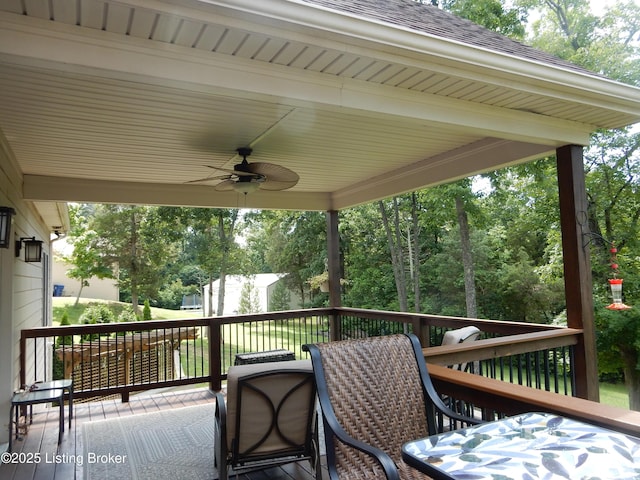 193 Pare Ct, Shepherdsville, KY 40165 - deck with a ceiling fan and outdoor dining area