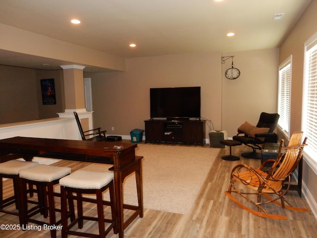 193 Pare Ct, Shepherdsville, KY 40165 - living room featuring healthy amount of natural light, wood finished floors, and recessed lighting