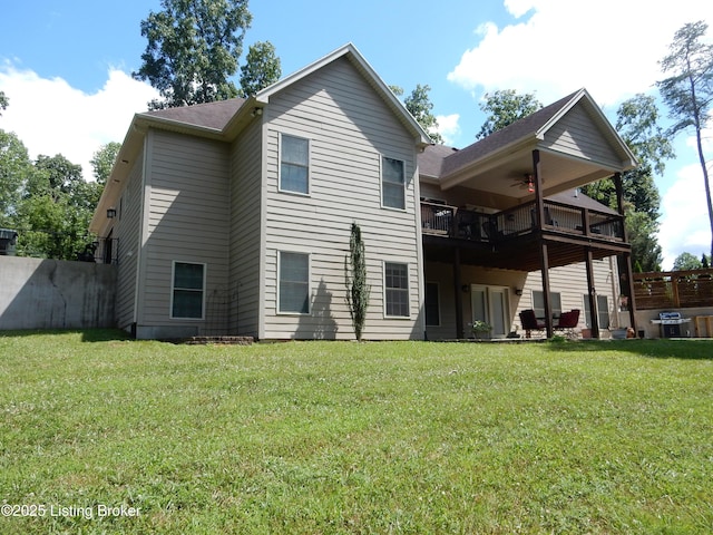 193 Pare Ct, Shepherdsville, KY 40165 - rear view of property featuring a ceiling fan and a deck