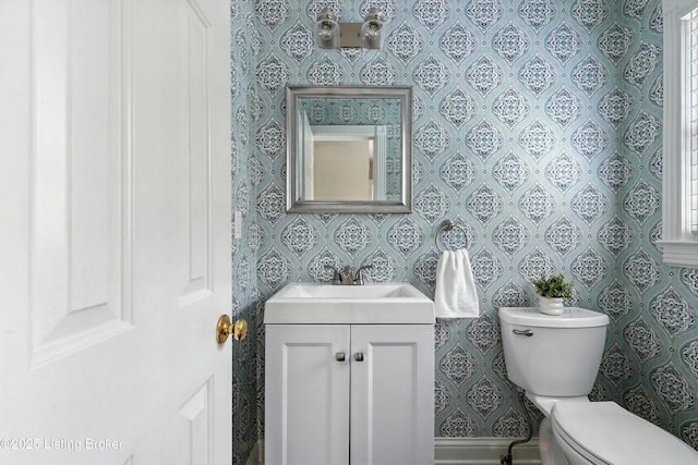 12512 Kirkham Rd, Louisville, KY 40299 - bathroom with vanity and wallpapered walls