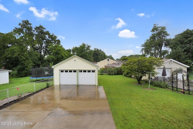 1607 Belmar Dr, Louisville, KY 40213 - view of front of home with a trampoline, a garage, and an outdoor structure