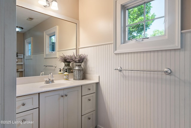 9906 Glen Vista Dr, Prospect, KY 40059 - bathroom with wainscoting and vanity