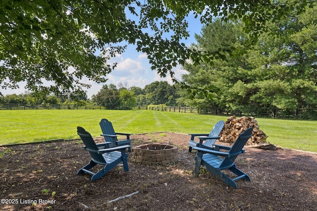 9906 Glen Vista Dr, Prospect, KY 40059 - view of yard featuring a fire pit, a view of rural / pastoral area, and view of scattered trees