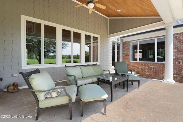 9906 Glen Vista Dr, Prospect, KY 40059 - view of patio / terrace featuring ceiling fan and outdoor lounge area