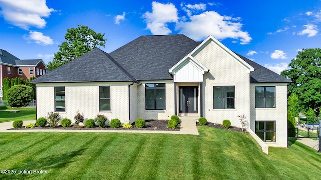 7103 Star Barn Ln, Crestwood, KY 40014 - view of front of home featuring brick siding, a front lawn, and a shingled roof