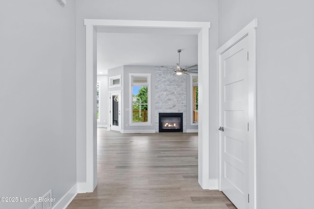 7103 Star Barn Ln, Crestwood, KY 40014 - corridor with wood finished floors and baseboards