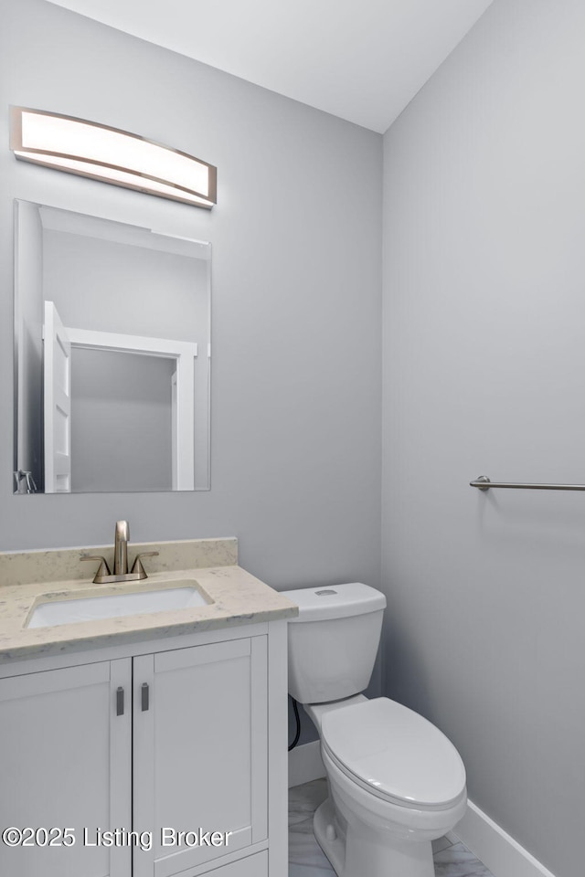 7103 Star Barn Ln, Crestwood, KY 40014 - half bathroom featuring vanity and marble look tile flooring
