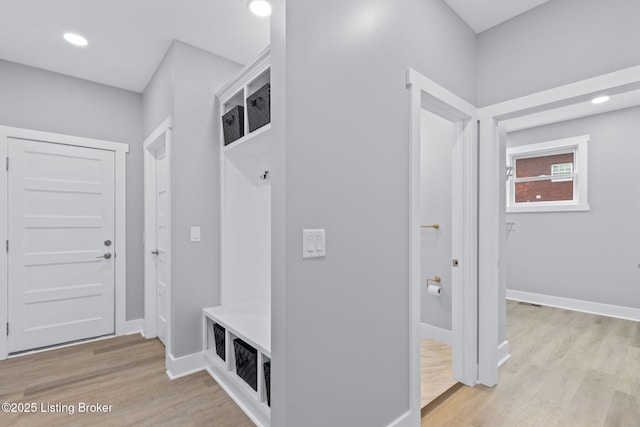 7103 Star Barn Ln, Crestwood, KY 40014 - mudroom with light wood finished floors and recessed lighting
