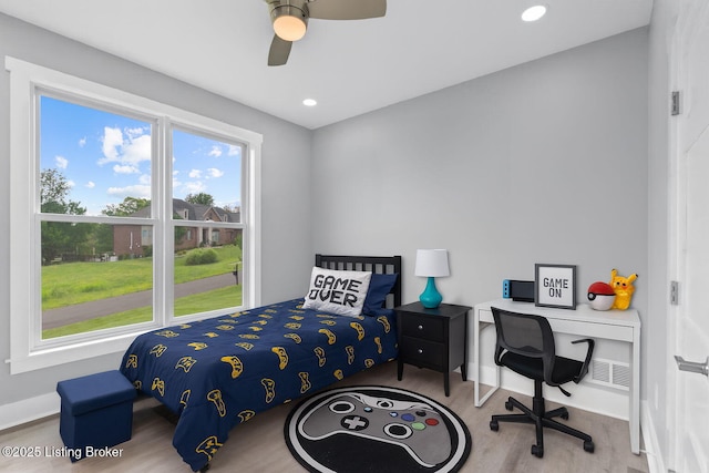 7103 Star Barn Ln, Crestwood, KY 40014 - bedroom with wood finished floors, recessed lighting, and ceiling fan