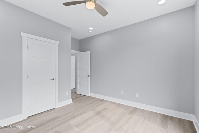 7103 Star Barn Ln, Crestwood, KY 40014 - unfurnished bedroom featuring wood finished floors, recessed lighting, and ceiling fan