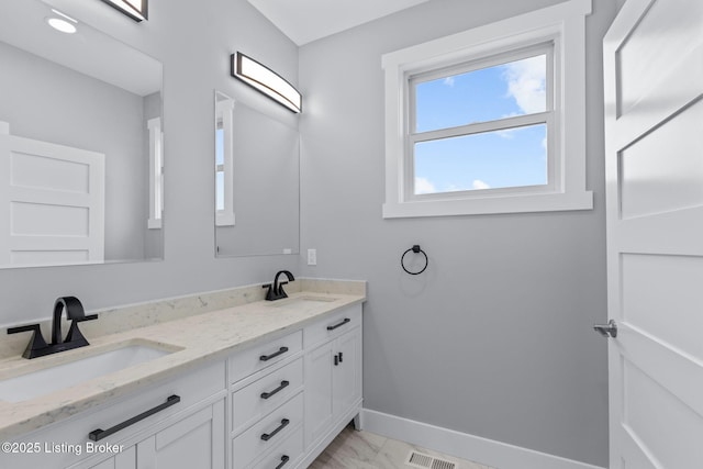 7103 Star Barn Ln, Crestwood, KY 40014 - bathroom featuring marble finish flooring and double vanity