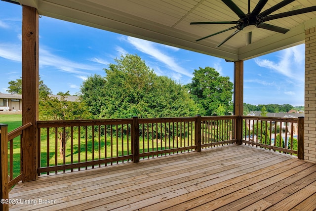 7103 Star Barn Ln, Crestwood, KY 40014 - deck featuring a ceiling fan