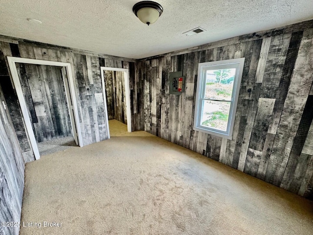 6234 Mackville Rd, Springfield, KY 40069 - carpeted empty room with a textured ceiling and wood walls