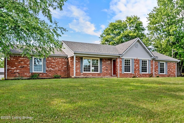 360 Van Buren Rd, Mount Eden, KY 40046 - ranch-style house featuring a front yard, brick siding, and roof with shingles