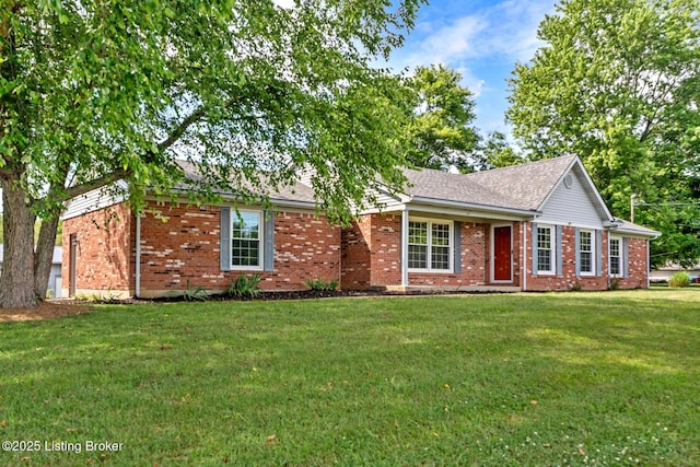 360 Van Buren Rd, Mount Eden, KY 40046 - ranch-style home with a front lawn, brick siding, and roof with shingles