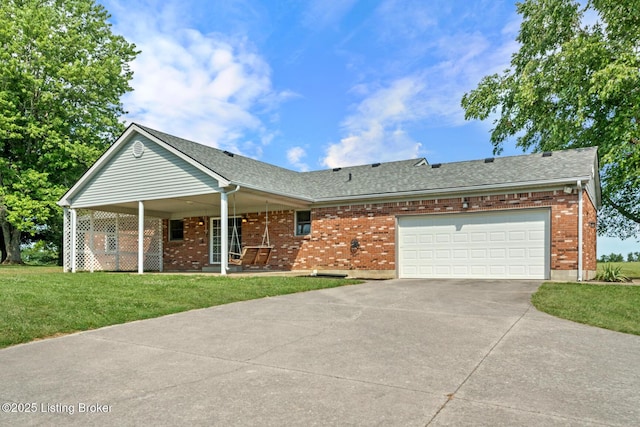 360 Van Buren Rd, Mount Eden, KY 40046 - single story home featuring concrete driveway, a front yard, brick siding, an attached garage, and roof with shingles