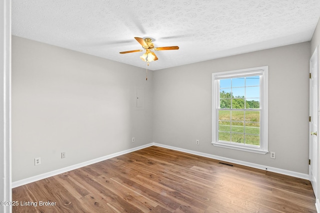 360 Van Buren Rd, Mount Eden, KY 40046 - unfurnished room featuring ceiling fan, wood finished floors, a textured ceiling, and electric panel