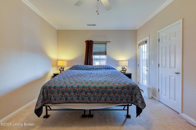344 S Dorsey Ln Unit 344, Louisville, KY 40223 - bedroom featuring ornamental molding, carpet floors, and a ceiling fan