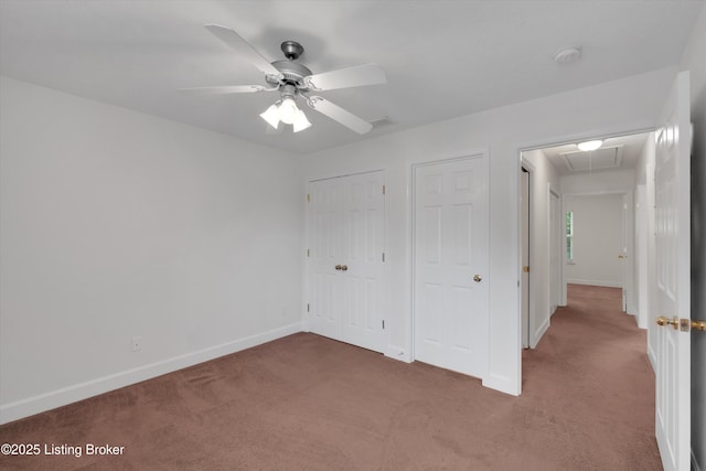 7230 Michael Benjamin Cir, Crestwood, KY 40014 - unfurnished bedroom featuring attic access, light carpet, and a ceiling fan