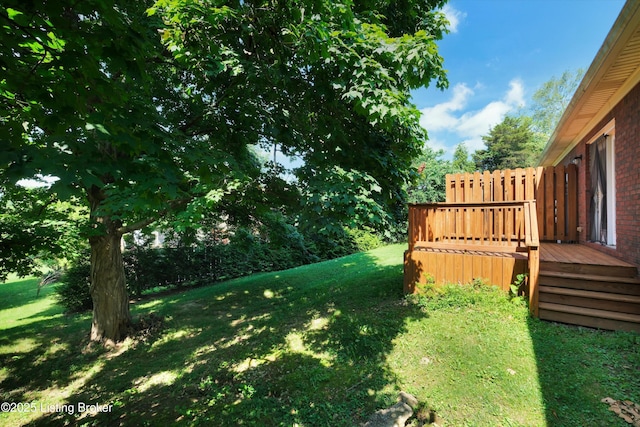 7230 Michael Benjamin Cir, Crestwood, KY 40014 - view of grassy yard with a wooden deck