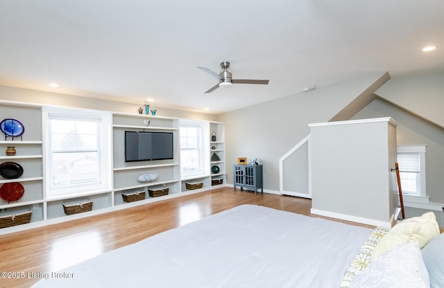 1860 Alfresco Pl, Louisville, KY 40205 - bedroom featuring wood finished floors, multiple windows, recessed lighting, and ceiling fan