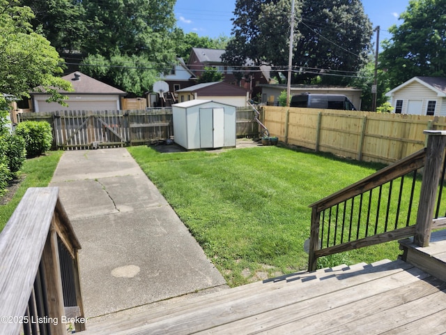 1860 Alfresco Pl, Louisville, KY 40205 - fenced backyard with a deck and a storage unit