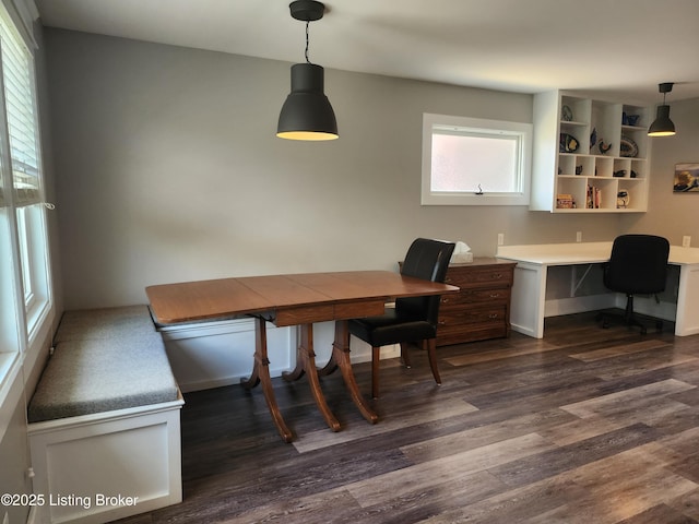 1860 Alfresco Pl, Louisville, KY 40205 - office area with dark wood-style flooring and built in desk