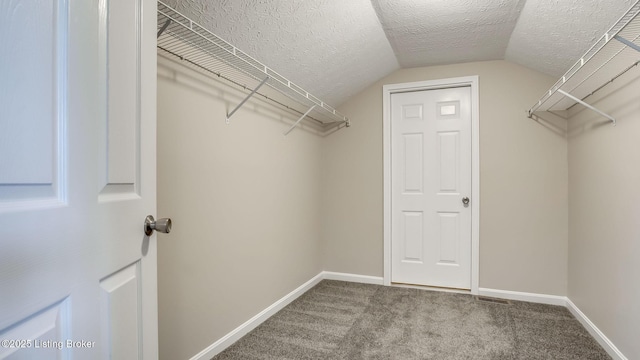 4806 Middlesex Dr, Louisville, KY 40245 - walk in closet featuring vaulted ceiling and carpet flooring