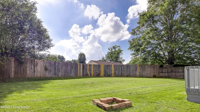 4806 Middlesex Dr, Louisville, KY 40245 - fenced backyard with a fire pit