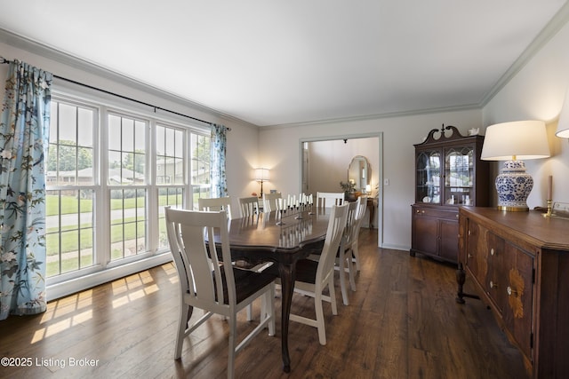 614 Armadale Pl, Douglass Hills, KY 40243 - dining room featuring dark wood-style floors and crown molding