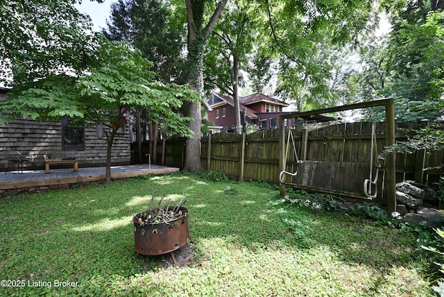 1819 Eastern Pkwy, Louisville, KY 40204 - view of yard with a wooden deck