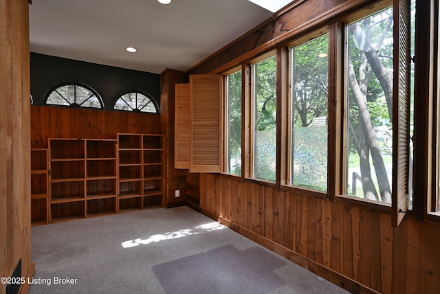 1819 Eastern Pkwy, Louisville, KY 40204 - spare room with wooden walls, healthy amount of natural light, carpet flooring, and recessed lighting