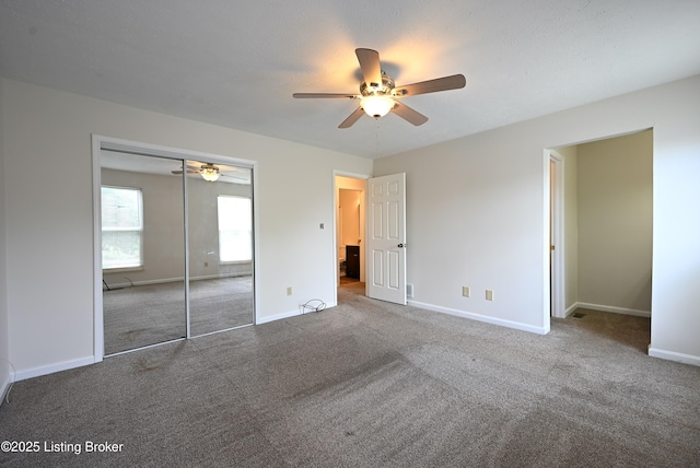 8705 Clover Ct, Louisville, KY 40242 - unfurnished bedroom with carpet, a closet, and a ceiling fan