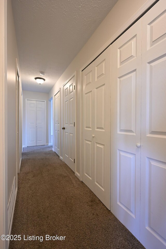 8705 Clover Ct, Louisville, KY 40242 - corridor featuring carpet flooring and a textured ceiling