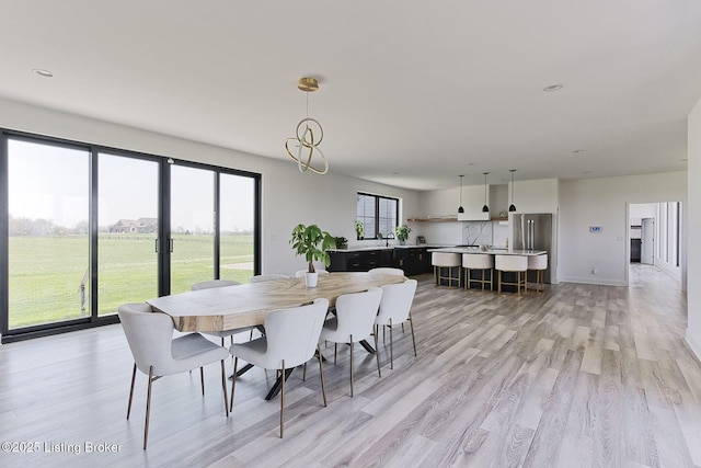 1160 Equestrian Lakes Ln, Finchville, KY 40022 - dining area with light wood finished floors and baseboards