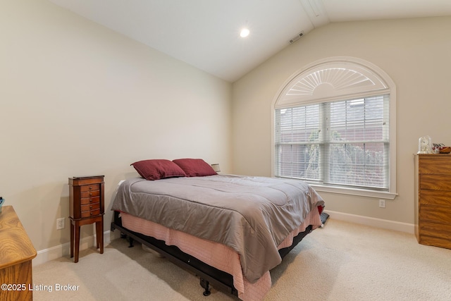 3105 Arbor Ridge Ln, New Albany, IN 47150 - bedroom featuring light colored carpet and vaulted ceiling