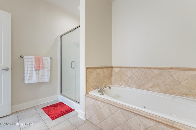 3105 Arbor Ridge Ln, New Albany, IN 47150 - full bath with a garden tub, a stall shower, and tile patterned floors