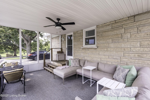 10703 Cedar Creek Rd, Louisville, KY 40229 - view of patio with a ceiling fan and an outdoor hangout area